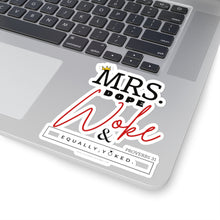 Load image into Gallery viewer, Mrs. Dope Woke and Equally Yoked Signature More Than a Mrs. Proverbs 31 Christian Wife Kiss-Cut Stickers Black Girl Magic Laptop Decal