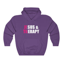 Load image into Gallery viewer, Jesus and Therapy, Christian Hoodie, Christian Sweatshirt, Winter Top, God Girl, Jesus Girl
