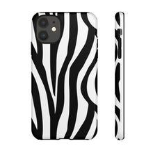 Load image into Gallery viewer, Cute Zebra Print Phone Case| Iphone and Samsung Cell Phone | Black and White Phone Case | Animal Print Case| Tough Cases