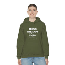 Load image into Gallery viewer, Jesus, Therapy, Coffee, Hoodie, Hooded Sweatshirt, Christian, Therapist, Proverbs 31, Unisex