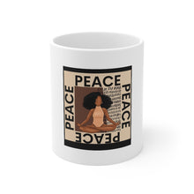 Load image into Gallery viewer, Peace and Melanin Black Yogi Yoga Meditation Print Mug