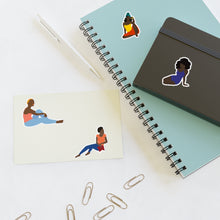 Load image into Gallery viewer, African American Woman - Black Girl Magic - Woman Reading - Self-care - Planner Stickers - Laptop Decal - Kiss Cut Sticker Sheets