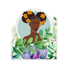 Load image into Gallery viewer, Black Girl Magic Melanin Floral Kiss-Cut Stickers