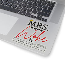 Load image into Gallery viewer, Mrs. Dope Woke and Equally Yoked Signature More Than a Mrs. Proverbs 31 Christian Wife Kiss-Cut Stickers Black Girl Magic Laptop Decal