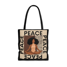 Load image into Gallery viewer, Peace Black Yogi Meditation Melanin Yoga Shopping and Tote Bag