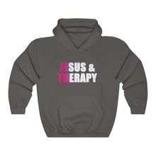 Load image into Gallery viewer, Jesus and Therapy, Christian Hoodie, Christian Sweatshirt, Winter Top, God Girl, Jesus Girl