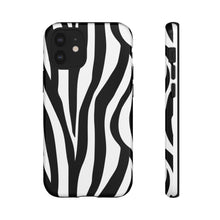 Load image into Gallery viewer, Cute Zebra Print Phone Case| Iphone and Samsung Cell Phone | Black and White Phone Case | Animal Print Case| Tough Cases