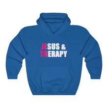Load image into Gallery viewer, Jesus and Therapy, Christian Hoodie, Christian Sweatshirt, Winter Top, God Girl, Jesus Girl