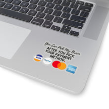 Load image into Gallery viewer, Pick Your Payment Before You Pick My Brain Entrepreneur Small Business Kiss-Cut Sticker
