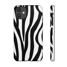 Load image into Gallery viewer, Cute Zebra Print Phone Case| Iphone and Samsung Cell Phone | Black and White Phone Case | Animal Print Case| Tough Cases