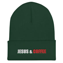 Load image into Gallery viewer, Jesus and Coffee Cuffed Beanie