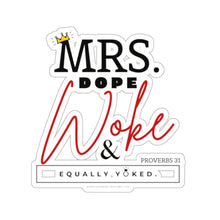 Load image into Gallery viewer, Mrs. Dope Woke and Equally Yoked Signature More Than a Mrs. Proverbs 31 Christian Wife Kiss-Cut Stickers Black Girl Magic Laptop Decal