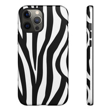Load image into Gallery viewer, Cute Zebra Print Phone Case| Iphone and Samsung Cell Phone | Black and White Phone Case | Animal Print Case| Tough Cases