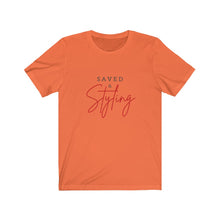 Load image into Gallery viewer, Saved and Styling | Fashionista | Christian T-Shirt |Saved by Grace | Styling and Profiling | Christian Woman Gift
