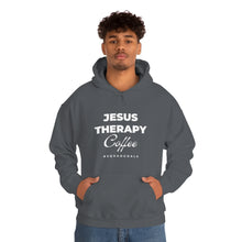 Load image into Gallery viewer, Jesus, Therapy, Coffee, Hoodie, Hooded Sweatshirt, Christian, Therapist, Proverbs 31, Unisex
