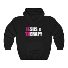 Load image into Gallery viewer, Jesus and Therapy, Christian Hoodie, Christian Sweatshirt, Winter Top, God Girl, Jesus Girl

