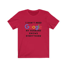 Load image into Gallery viewer, Who Needs Google With a Husband Unisex Jersey Short Sleeve Tee
