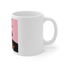 Load image into Gallery viewer, Just Breathe Black Girl Magic Yogi Yoga Meditation Pink Print Mug
