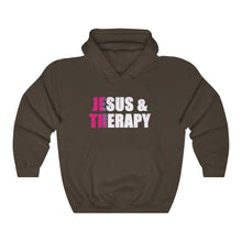 Load image into Gallery viewer, Jesus and Therapy, Christian Hoodie, Christian Sweatshirt, Winter Top, God Girl, Jesus Girl
