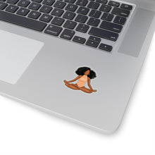Load image into Gallery viewer, Black Yogi Yoga Meditation Ballerina Ballet Peachy Cream Kiss-Cut Stickers
