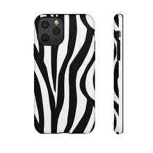 Load image into Gallery viewer, Cute Zebra Print Phone Case| Iphone and Samsung Cell Phone | Black and White Phone Case | Animal Print Case| Tough Cases
