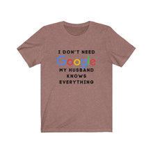 Load image into Gallery viewer, Who Needs Google With a Husband Unisex Jersey Short Sleeve Tee
