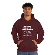 Load image into Gallery viewer, Jesus, Therapy, Coffee, Hoodie, Hooded Sweatshirt, Christian, Therapist, Proverbs 31, Unisex
