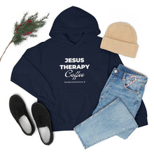 Load image into Gallery viewer, Jesus, Therapy, Coffee, Hoodie, Hooded Sweatshirt, Christian, Therapist, Proverbs 31, Unisex
