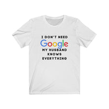 Load image into Gallery viewer, Who Needs Google With a Husband Unisex Jersey Short Sleeve Tee
