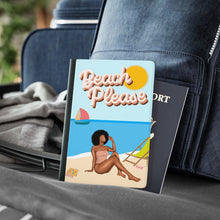 Load image into Gallery viewer, Beach Please Summer Vacation Luggage Black Girl African American Woman Travel Passport Cover
