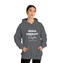 Load image into Gallery viewer, Jesus, Therapy, Coffee, Hoodie, Hooded Sweatshirt, Christian, Therapist, Proverbs 31, Unisex
