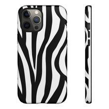 Load image into Gallery viewer, Cute Zebra Print Phone Case| Iphone and Samsung Cell Phone | Black and White Phone Case | Animal Print Case| Tough Cases
