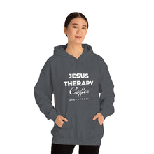 Load image into Gallery viewer, Jesus, Therapy, Coffee, Hoodie, Hooded Sweatshirt, Christian, Therapist, Proverbs 31, Unisex
