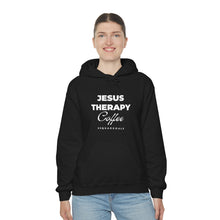Load image into Gallery viewer, Jesus, Therapy, Coffee, Hoodie, Hooded Sweatshirt, Christian, Therapist, Proverbs 31, Unisex
