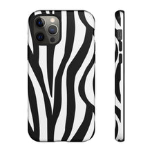 Load image into Gallery viewer, Cute Zebra Print Phone Case| Iphone and Samsung Cell Phone | Black and White Phone Case | Animal Print Case| Tough Cases

