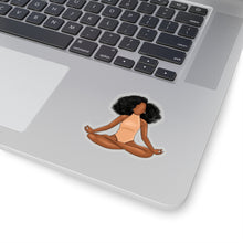 Load image into Gallery viewer, Black Yogi Yoga Meditation Ballerina Ballet Peachy Cream Kiss-Cut Stickers

