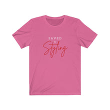 Load image into Gallery viewer, Saved and Styling | Fashionista | Christian T-Shirt |Saved by Grace | Styling and Profiling | Christian Woman Gift
