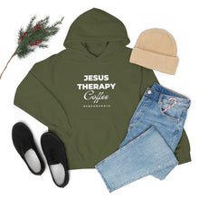 Load image into Gallery viewer, Jesus, Therapy, Coffee, Hoodie, Hooded Sweatshirt, Christian, Therapist, Proverbs 31, Unisex
