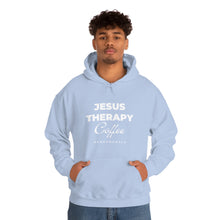 Load image into Gallery viewer, Jesus, Therapy, Coffee, Hoodie, Hooded Sweatshirt, Christian, Therapist, Proverbs 31, Unisex
