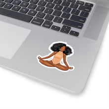 Load image into Gallery viewer, Black Yogi Yoga Meditation Ballerina Ballet Peachy Cream Kiss-Cut Stickers
