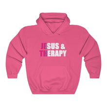 Load image into Gallery viewer, Jesus and Therapy, Christian Hoodie, Christian Sweatshirt, Winter Top, God Girl, Jesus Girl
