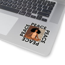 Load image into Gallery viewer, Peace Black Yogi Yoga Melanin African American Black Girl Magic Kiss-Cut Stickers
