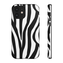 Load image into Gallery viewer, Cute Zebra Print Phone Case| Iphone and Samsung Cell Phone | Black and White Phone Case | Animal Print Case| Tough Cases
