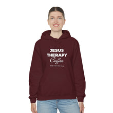 Load image into Gallery viewer, Jesus, Therapy, Coffee, Hoodie, Hooded Sweatshirt, Christian, Therapist, Proverbs 31, Unisex
