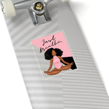 Load image into Gallery viewer, Just Breathe Black Yogi Yoga Melanin Black Girl Magic African American Kiss-Cut Stickers
