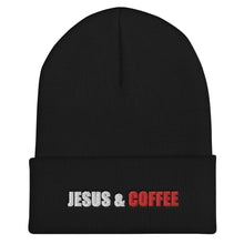 Load image into Gallery viewer, Jesus and Coffee Cuffed Beanie
