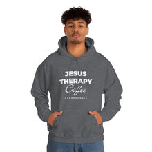 Load image into Gallery viewer, Jesus, Therapy, Coffee, Hoodie, Hooded Sweatshirt, Christian, Therapist, Proverbs 31, Unisex
