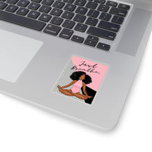 Load image into Gallery viewer, Just Breathe Black Yogi Yoga Melanin Black Girl Magic African American Kiss-Cut Stickers
