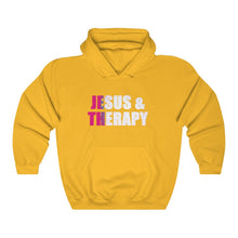 Load image into Gallery viewer, Jesus and Therapy, Christian Hoodie, Christian Sweatshirt, Winter Top, God Girl, Jesus Girl
