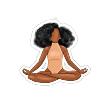 Load image into Gallery viewer, Black Yogi Yoga Meditation Ballerina Ballet Peachy Cream Kiss-Cut Stickers
